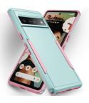 For Google Pixel 7 Pro Pioneer Armor Heavy Duty PC + TPU Phone Case(Green+Pink)
