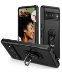 For Google Pixel 7 Pro Ring Kickstand Heavy Duty Shockproof Phone Case(Black)