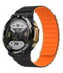 For Amazfit T-Rex 2 Silicone Magnetic Dual-color Watch Band(Black Orange)