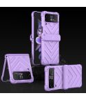 For Samsung Galaxy Z Flip4 GKK Magnetic Folding Swivel Armored Phone Case with Hinges(Purple)