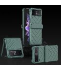 For Samsung Galaxy Z Flip4 GKK Magnetic Folding Swivel Armored Phone Case with Hinges(Forest Green)
