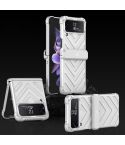 For Samsung Galaxy Z Flip4 GKK Magnetic Folding Swivel Armored Phone Case with Hinges(Silver)