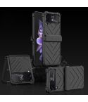 For Samsung Galaxy Z Flip4 GKK Magnetic Folding Swivel Armored Phone Case with Hinges(Black)