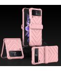 For Samsung Galaxy Z Flip4 GKK Magnetic Folding Swivel Armored Phone Case with Hinges(Sweet Pink)