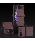 For Samsung Galaxy Z Flip4 GKK Magnetic Folding Swivel Armored Phone Case with Hinges(Wine Red)