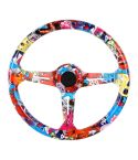 35cm Car Racing Graffiti ABS Steering Wheel(Style 2)