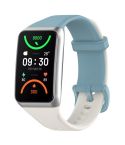 For OPPO Band 2 Solid Color Soft Silicone Watch Band(Blue White)
