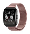 For OPPO Watch 3 Pro Milanese Stainless Steel Metal Watch Band (Rose Pink)
