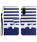 For Samsung Galaxy S20 Colored Drawing Leather Phone Case(Bow Knot)