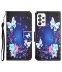 For Samsung Galaxy A72 5G / 4G Colored Drawing Leather Phone Case(Butterfly)