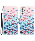 For Samsung Galaxy A73 5G Colored Drawing Leather Phone Case(Heart)