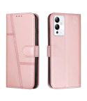 For Infinix Note 12i Stitching Calf Texture Buckle Leather Phone Case(Pink)
