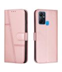 For Infinix Smart 6 Plus Stitching Calf Texture Buckle Leather Phone Case(Pink)