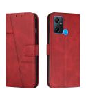 For Infinix Smart 6 Plus Stitching Calf Texture Buckle Leather Phone Case(Red)