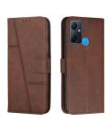 For Infinix Smart 6 Plus Stitching Calf Texture Buckle Leather Phone Case(Brown)