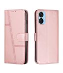 For Tecno Spark 9 Pro Stitching Calf Texture Buckle Leather Phone Case(Pink)