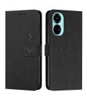 For Tecno Camon 19 Pro 5G Skin Feel Heart Pattern Leather Phone Case(Black)