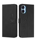 For Tecno Spark 9 Pro Skin Feel Heart Pattern Leather Phone Case(Black)