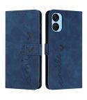 For Tecno Spark 9T Skin Feel Heart Pattern Leather Phone Case(Blue)