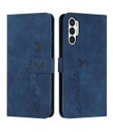 For Tecno Pova 3 Skin Feel Heart Pattern Leather Phone Case(Blue)