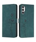 For Tecno Pova 3 Skin Feel Heart Pattern Leather Phone Case(Green)