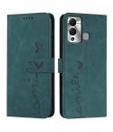 For Infinix Hot 12 Play Skin Feel Heart Pattern Leather Phone Case(Green)