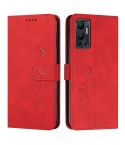 For Infinix Hot 12 Skin Feel Heart Pattern Leather Phone Case(Red)