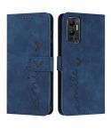 For Infinix Hot 12 Skin Feel Heart Pattern Leather Phone Case(Blue)