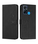 For Infinix Smart 6 Plus India Skin Feel Heart Pattern Leather Phone Case(Black)