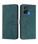 For Infinix Smart 6 Plus India Skin Feel Heart Pattern Leather Phone Case(Green)