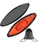 210D Oxford Cloth Outdoor Waterproof Sunscreen Kayak Cover, For:5.1-5.5m(Black)