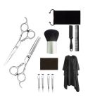 12pcs / Set Professional Hair Cutting Thinning Scissor Hairdressing Flat Shear Scissors Kit(Gold Silver)