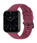 For OPPO Watch 3 Pro Solid Color Soft Silicone Watch Band(Wine Red)
