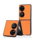 For Huawei P50 Pocket Plain Skin Litchi Texture Phone Case(Orange)