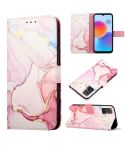 For ZTE Blade A52 PT003 Marble Pattern Flip Leather Phone Case(Rose Gold)