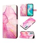 For Infinix Hot 12 Play / 12 Play NFC PT003 Marble Pattern Flip Leather Phone Case(Pink Purple Gold)
