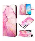 For Infinix Hot 12i X665 PT003 Marble Pattern Flip Leather Phone Case(Pink Purple Gold)