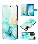 For Infinix Hot 12 X6817 PT003 Marble Pattern Flip Leather Phone Case(Green)