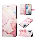 For Tecno Pop 6 PT003 Marble Pattern Flip Leather Phone Case(Rose Gold)