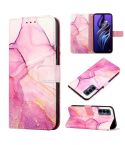 For Tecno Pova 3 LE7 PT003 Marble Pattern Flip Leather Phone Case(Pink Purple Gold)