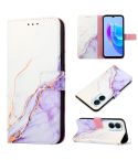 For Tecno Spark 9 Pro / Spark 9T PT003 Marble Pattern Flip Leather Phone Case(White Purple)