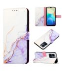 For vivo Y77 5G PT003 Marble Pattern Flip Leather Phone Case(White Purple)