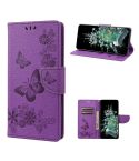 For OnePlus 10T Butterfly Embossed Horizontal Flip Leather Phone Case(Purple)