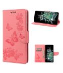 For OnePlus 10T Butterfly Embossed Horizontal Flip Leather Phone Case(Pink)