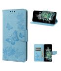For OnePlus 10T Butterfly Embossed Horizontal Flip Leather Phone Case(Blue)