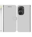 For Asus Zenfone 9 Imitated Mirror Surface Flip Leather Phone Case(Silver)