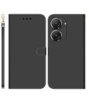 For Asus Zenfone 9 Imitated Mirror Surface Flip Leather Phone Case(Black)