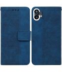 For Nothing Phone 1 Geometric Embossed Flip Leather Phone Case(Blue)