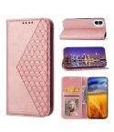 For Nothing Phone 1 Cubic Grid Calf Texture Magnetic Closure Leather Phone Case(Rose Gold)