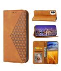 For Nothing Phone 1 Cubic Grid Calf Texture Magnetic Closure Leather Phone Case(Yellow)